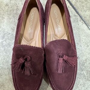 Crown Vintage Women's Maroon Tassel Loafers